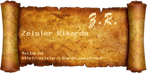 Zeisler Rikarda névjegykártya